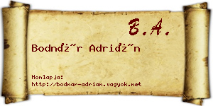 Bodnár Adrián névjegykártya